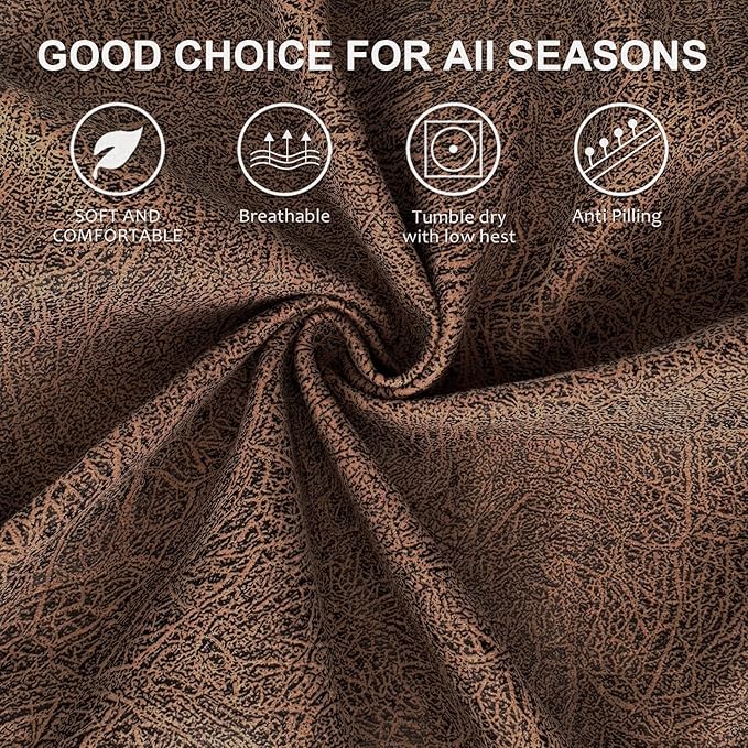 ANARACHON Recliner Chair Covers Leather Look, 4 Pieces Recliner Covers Non Slip, Soft Slipcovers for Large Recliners, Furniture Protector Washable for Pets (1 Seater, 05 Brown)