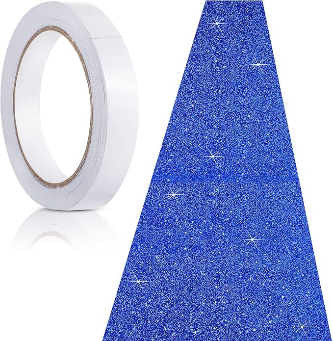 Tatuo Carpet Runner 2.46 x 30 ft Runway Rug 55 GSM Thickness with Carpet Tape for Prom Graduation Wedding Outdoor Indoor Hallway Movie Party Decoration Rug(2.46 x 30 Feet,Glitter Dark Blue)