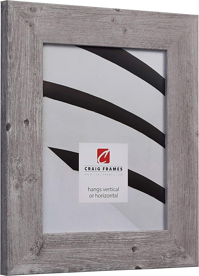 Craig Frames American Barn, Faux Barnwood Picture Frame, Light Grey Oak, 12 x 12 Inch