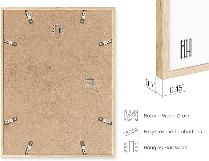 HAUS AND HUES Photo Frame Set - of 6 Picture Set, Bulk Frames, Collage for Wall, Gallery Wall Frames Pack (Three 8x10, Three 11x14 Beige)