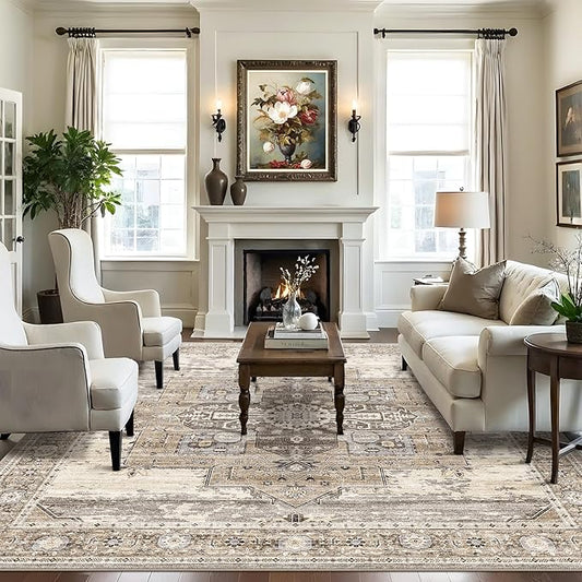 RUUGME Soft 11x11 Rug - Large Rugs for Living Room Stain Resistant Carpet Soft Rugs for Married Woman in Bedroom Kitchen Dining Room with Non Slip Backing Home Decor Floor 11x11 Beige