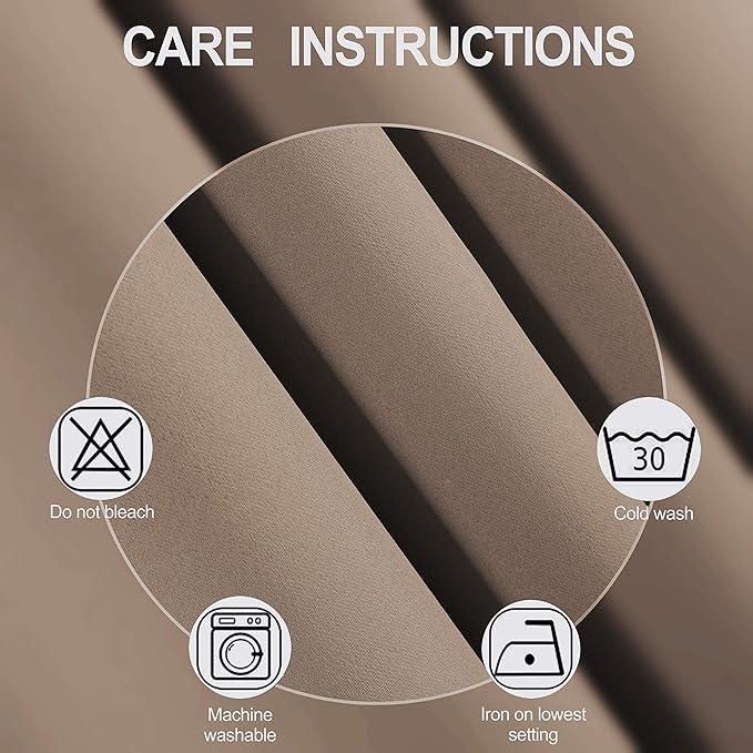 LEMOMO Blackout Curtains 66 x 95 inch/Cappuccino Curtains Set of 2 Panels/Thermal Insulated Room Darkening Bedroom Curtains