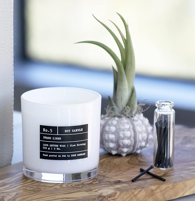 Lulu Candles | Bamboo Rose | Highly Scented Candles for Home - Soy Blend Jar Candle with 100% Cotton Wick - Slow Burning (9 Oz.)
