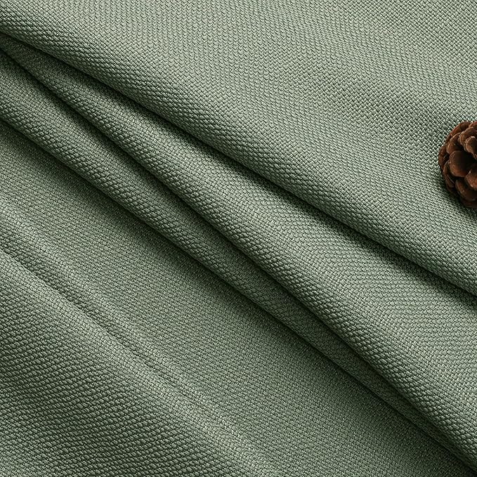 Chyhomenyc Sage Green Tier Curtains, 30 Inch Length, Burlap Textured Small Cafe Curtains, Light Filtering Short Window Curtains for Bathroom Basement, 30x30 inch, 2 PCS