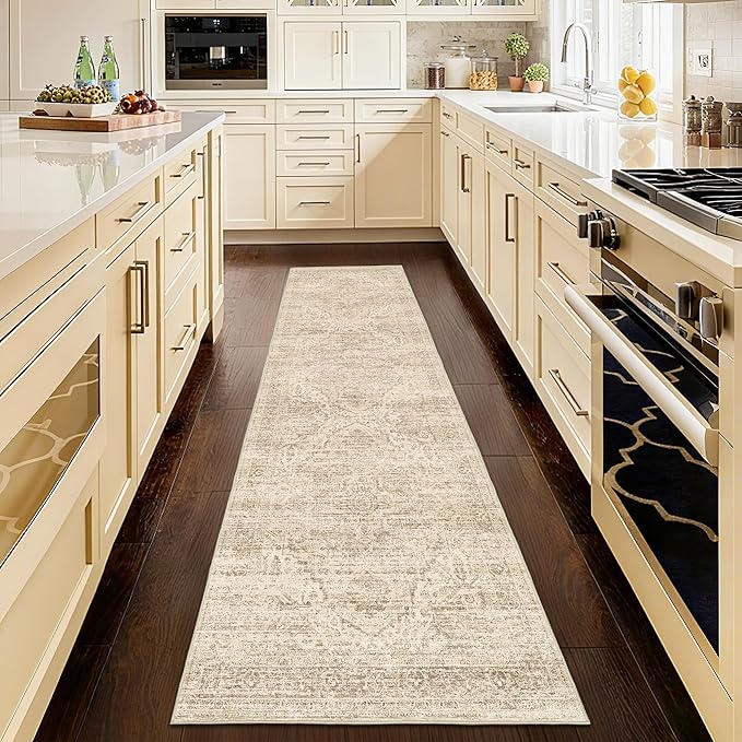 Washable Runner Rugs for Hallway 2x6 Rug Runners,Boho Vintage Kitchen Runner Rugs,Ultra-Thin Entryway Runner,Non-Slip Backing Carpet for Hallways,Bedroom,Bathroom,Laundry Room
