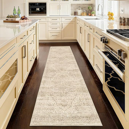 Washable Runner Rug 2x8 Runners for Hallways，Vintage Kitchen Runner Rugs with Non-Slip Backing Hallway Runner Rugs,Ultra-Thin Carpet for Bedroom, Entryway,Bathroom,Laundry Room