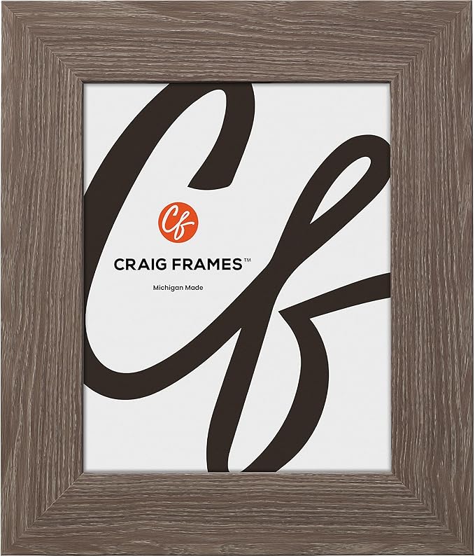 Craig Frames American Barn, 11x16 Picture Frame, Faux Barnwood, Farmhouse Grey