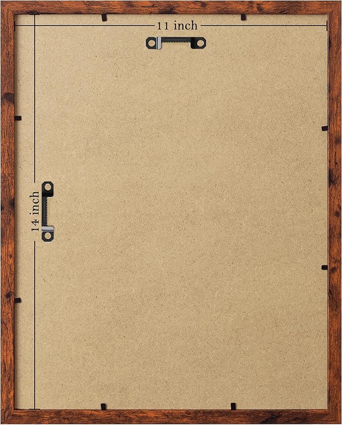 eletecpro 11x14 Picture Frames Set of 10, Picture Frame Collage Wall Decor Display 8x10 Photo With Mat or 11x14 without Mat, Home Decor Gallery Wall Frame for Wall Mounting, Brown