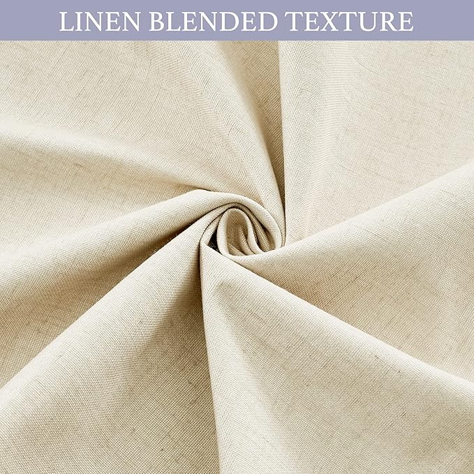 RYB HOME 100% Blackout Curtains for Small Window, Linen Textured Blend Insulating Privacy French Door Curtains Tie Up Shades for Kitchen Storage Cabinet Basement, W 12 x L 40, Beige, 1 Panel