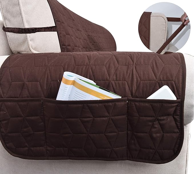 Ameritex Waterproof Nonslip Recliner Cover Christmas Decor Stay in Place, Dog Couch Recliner Cover Furniture Protector for Pets and Kids (Chocolate, 30'')