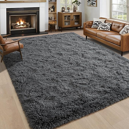 Noahas Extra Large 9x12 Area Rugs for Living Room,Fluffy Dark Grey Bedroom Rug,Big Thick Plush Shag Non-Skid Soft Shaggy Throw Carpet