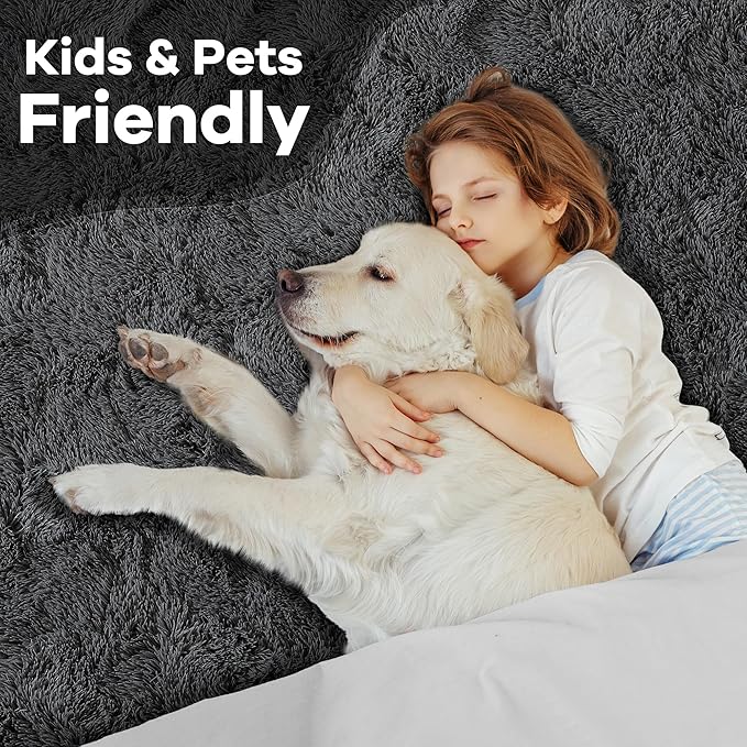 Noahas Extra Large 9x12 Area Rugs for Living Room,Fluffy Dark Grey Bedroom Rug,Big Thick Plush Shag Non-Skid Soft Shaggy Throw Carpet