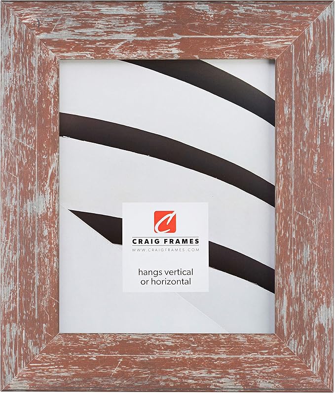 Craig Frames American Barn, Faux Barnwood Picture Frame, Red, 22 x 28 Inch