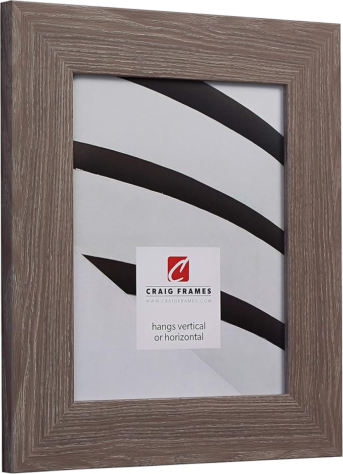 Craig Frames American Barn, Faux Barnwood Picture Frame, Farmhouse Grey, 12 x 18 Inch