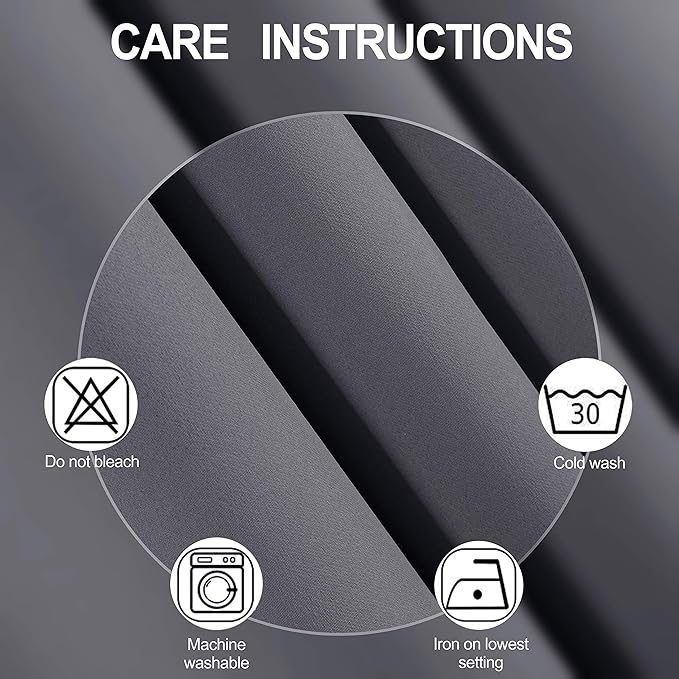 LEMOMO Grey Thermal Blackout Curtains/42 x 84 Inch/Set of 2 Panels Room Darkening Curtains for Bedroom