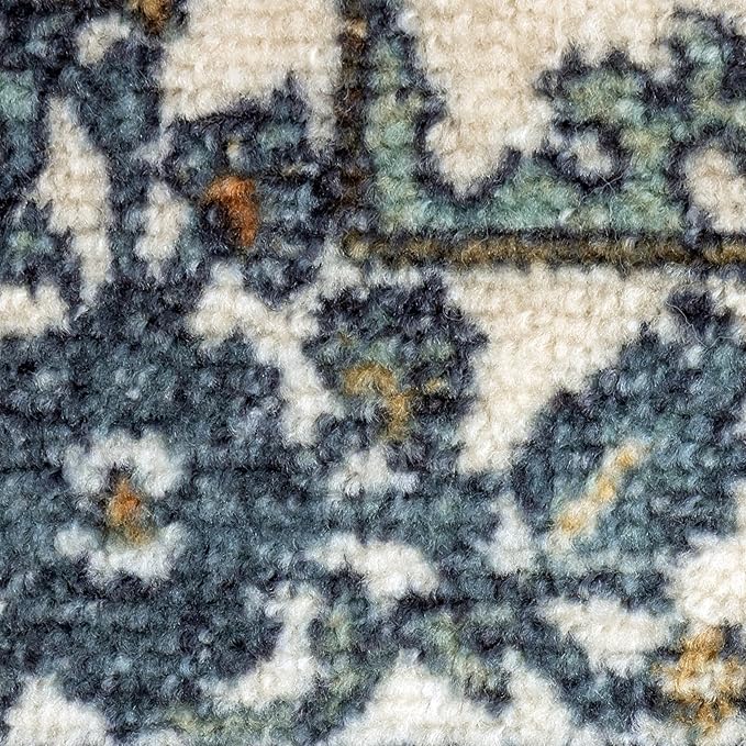 Maples Rugs Benton Oriental Area Rugs – Made in USA – Washable, Non-Slip, Low Profile Indoor Rug for Entryway, Foyer, Kitchen, and Bathroom, 20" x 34", Beige
