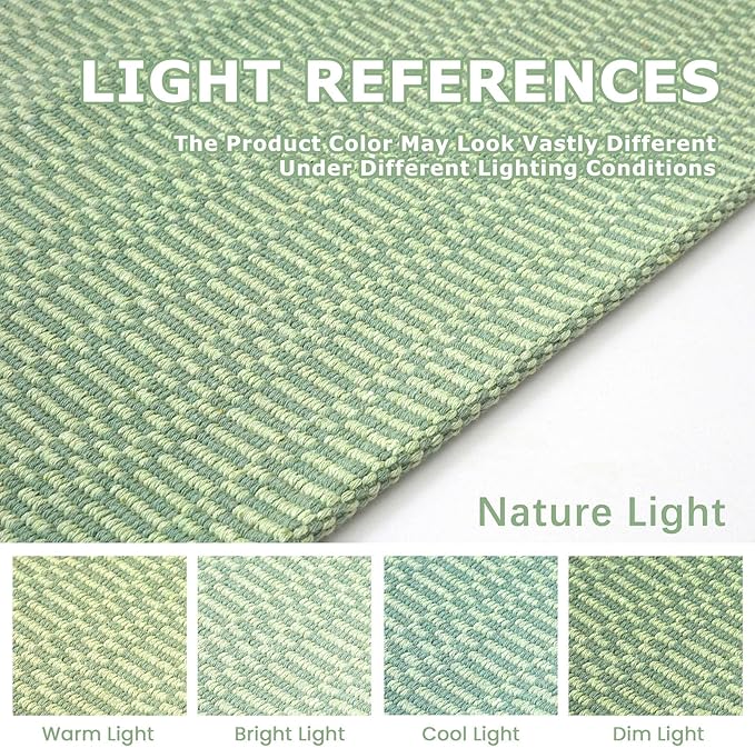 KOZYFLY Washable Area Rug 2x3 Ft Small Entryway Rug Indoor Door Mat Throw Rugs with Rubber Backing, Braided Cotton Floor Carpet for Front Entrance Bathroom Kitchen Foyer, Sage Green