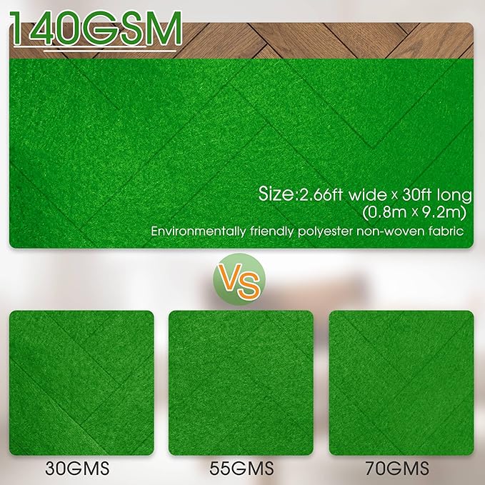 Red Carpet Runner for Party,140GSM 2.6FTx15FT Carpet Party Decorations,Red Runway Rug for Prom Felt Non-Woven Fabric,Runner for Wedding Ceremony (Green, 2.6x30 FT)