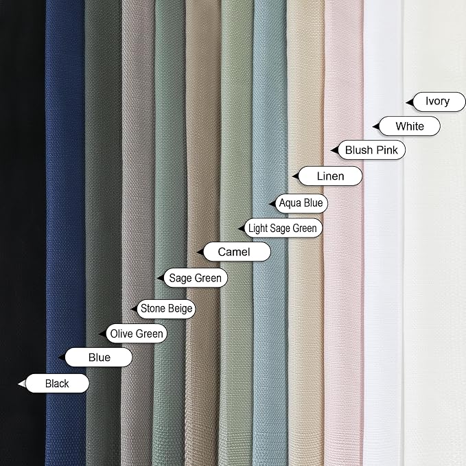 Chyhomenyc Bennet Aqua with Greenish Tone Curtains 45 Inch Length 2 Panels, Faux Linen Textured Light Filtering Soft Airy Rod Pocket Window Treatment Drapes for Living Room Bedroom, Each 30" Wx45 L