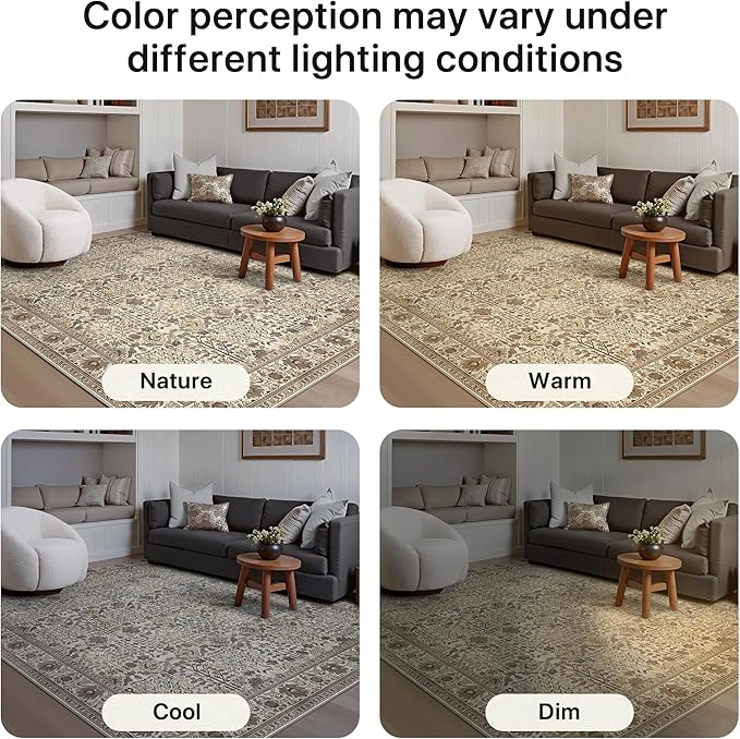 Bavni2'6''x8 Rug Runners for Hallways, Washable Runner Rug Non Slip,Vintage Floral Print Style Rugs for Bedroom-Lightweight Low Pile Carpet for Hallways Bathroom, Dark Espresso