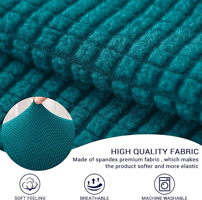 Subrtex Stretch Armrest Covers Spandex Arm Covers for Chairs Couch Sofa Armchair Slipcovers for Recliner Sofa with Twist Pins 2pcs (Blue)