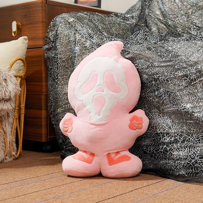 GAGEC Halloween Ghost Pillow Pink Halloween Funny Spooky Ghost Throw Pillows 15.8 Inch Home Sofa Decorations Horror Decor for Friends Family