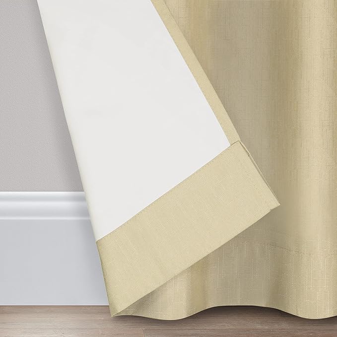 Eclipse Kendall Modern Blackout Thermal Rod Pocket Window Curtain for Bedroom or Living Room (1 Panel), 42 x 95, Cafe (Pack of 2)
