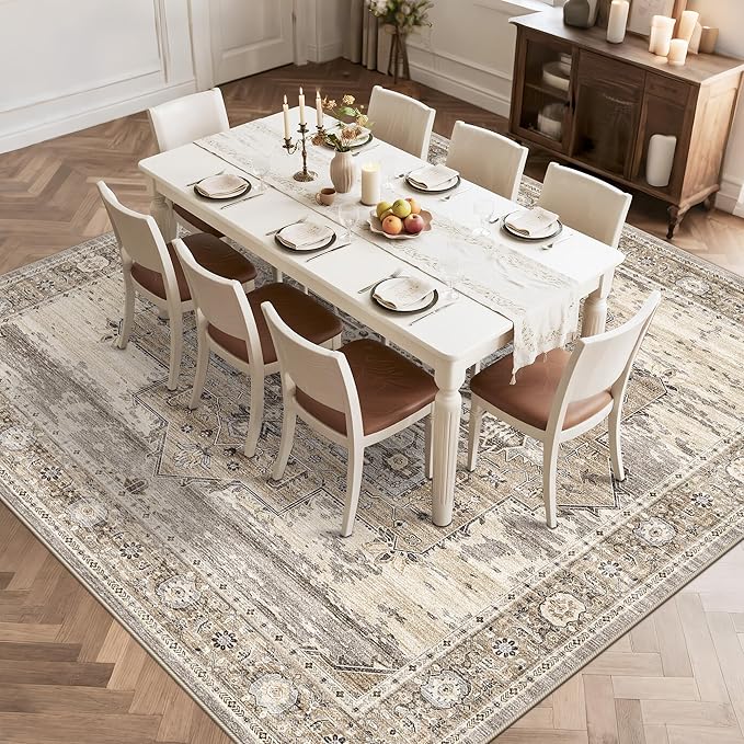RUUGME Soft 11x11 Rug - Large Rugs for Living Room Stain Resistant Carpet Soft Rugs for Married Woman in Bedroom Kitchen Dining Room with Non Slip Backing Home Decor Floor 11x11 Beige