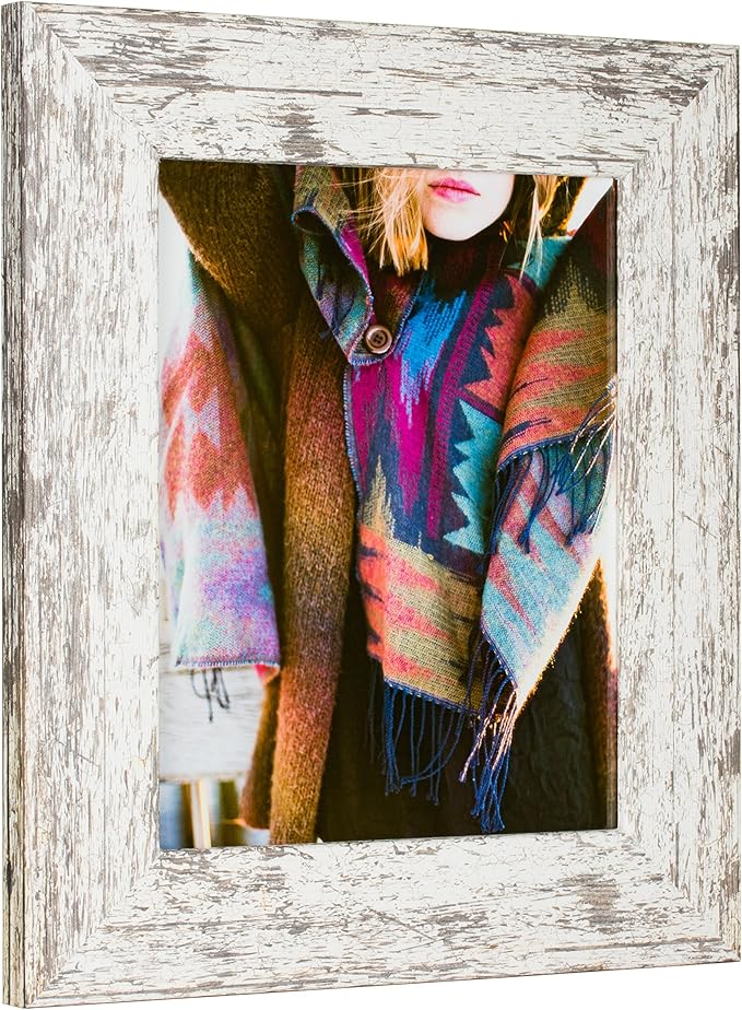 Craig Frames American Barn, Faux Barnwood Picture Frame, White, 12 x 16 Inch