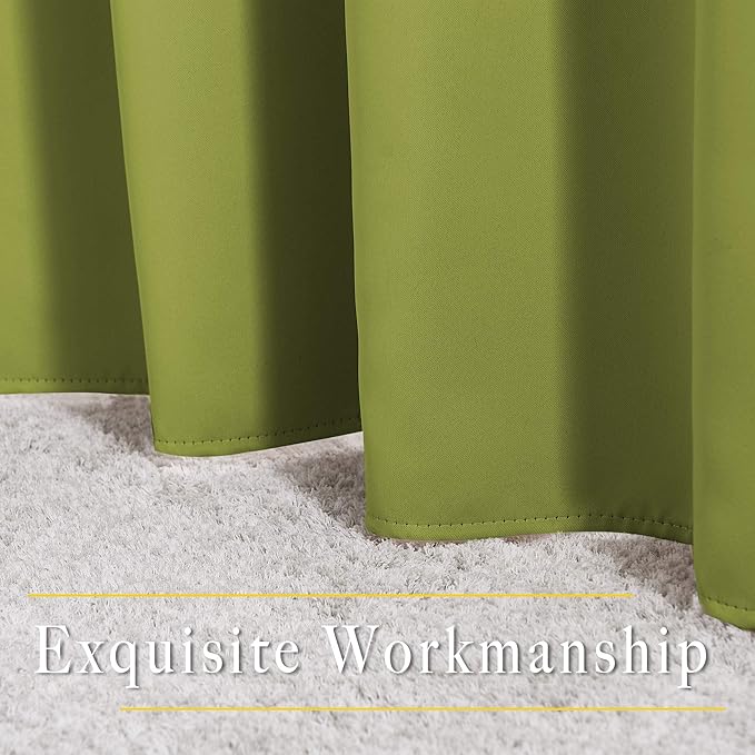 NICETOWN Room Darkening Sliding Door Curtains 2 Panels 102 inches Length - Grommet Privacy Sun & Heat Reducing Window Curtains & Drapes for Bedroom/Living Room (W66 x L102, Fresh Green)