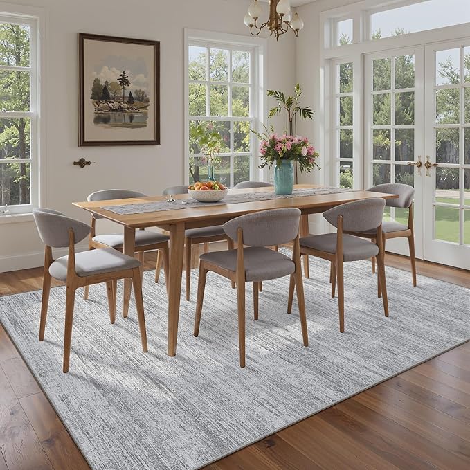 4x6 Rug - Stain Resistant Abstract Washable Rugs, Anti Slip Area Rugs for Living Room,Modern Low Pile Carpet with Rubber Backing Home Decor Small Area Rug