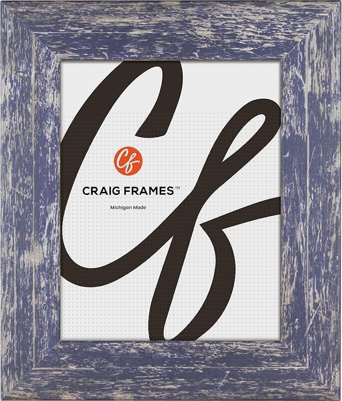 Craig Frames American Barn, 15x19 Picture Frame, Faux Barnwood, Blue