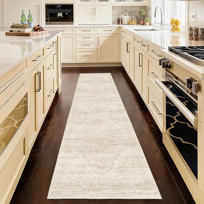 Washable Runner Rug 2x8 Runners for Hallways，Vintage Kitchen Runner Rugs with Non-Slip Backing Hallway Runner Rugs,Ultra-Thin Carpet for Bedroom, Entryway,Bathroom,Laundry Room