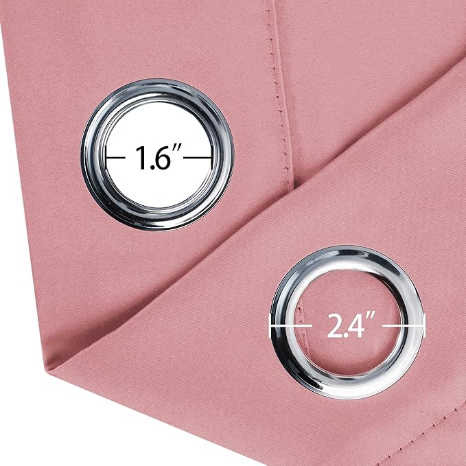 LEMOMO Blackout Curtains 66 x 95 inch/Pink Curtains Set of 2 Panels/Thermal Insulated Room Darkening Bedroom Curtains