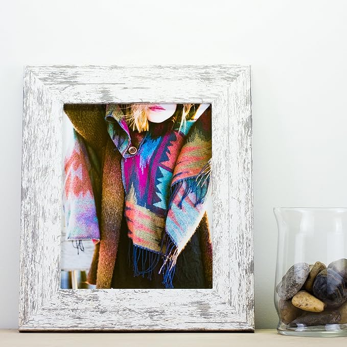 Craig Frames American Barn, Faux Barnwood Picture Frame, White, 24 x 36 Inch