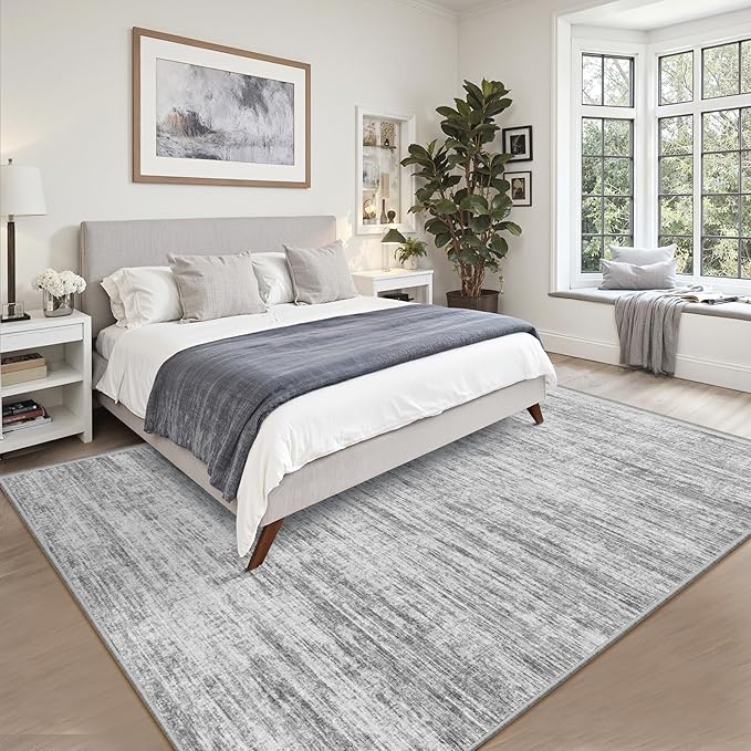 Area Rugs 9x12 for Living Room,Non-Slip Backing Machine Washable Rugs,Modern Abstract Soft Thin 9 by 12 Area Rug，Stain Resistant Large Rugs for Home Office Bedroom Dining Room