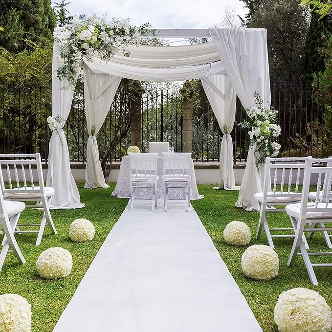 Shappy White Carpet Runner Rug for Party 55gsm Thickness with Carpet Tape Hallway Rug for Graduate Wedding Party Dance Floor Outdoor Accessories(2.6 x 30 Feet)