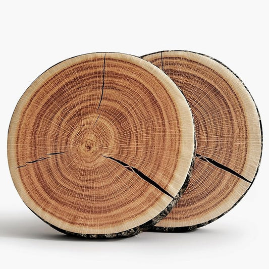 HYSEAS Outdoor Waterproof Throw Pillow, 3D Digital Print Comfortable Kids Funny Cute Wood Log Pillow Circle Seating Floor Cushion for Home, Couch, Bedroom, Living Room, Stump, 16 x 2.75 Inch, 2 Pack