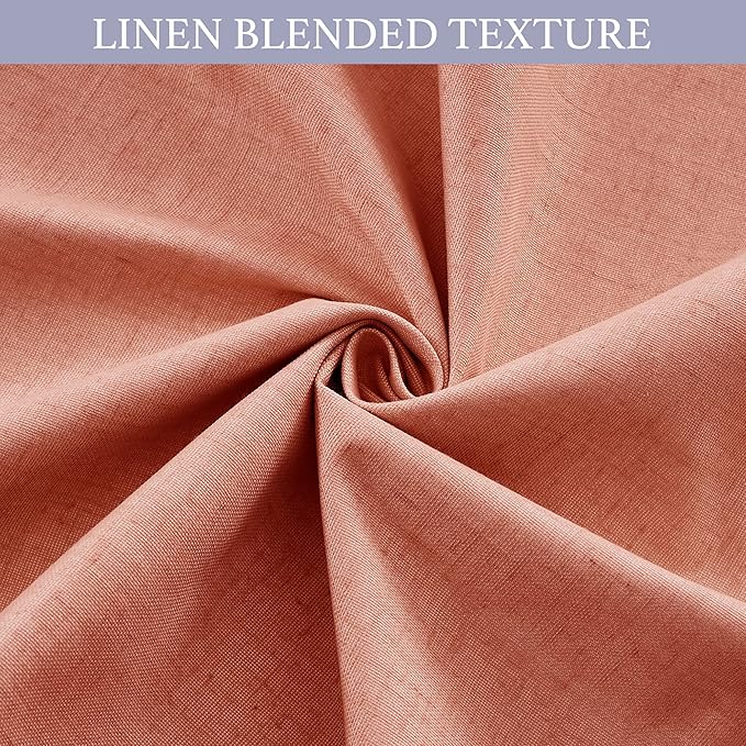 RYB HOME 100% Blackout Curtains for Small Window, Linen Textured Blend Insulating Privacy French Door Curtains Tie Up Shades for Kitchen Storage Cabinet Basement, W 30 x L 40, Brick Red, 1 Panel