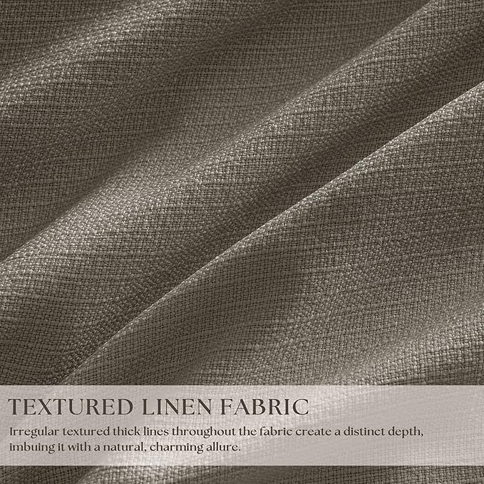 Dark Taupe 96 Inch Blackout Pinch Pleated Curtains 2 Panel Set for Living Room Darkening Thick Linen Textured 100% Black Out Drapes 96 Inches Long Pinch Pleat Light Blocking Bedroom Brownish Gray