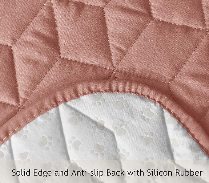 Ameritex Waterproof Nonslip Recliner Cover Christmas Decor Stay in Place, Dog Couch Recliner Cover Furniture Protector for Pets and Kids (Pink, 30'')