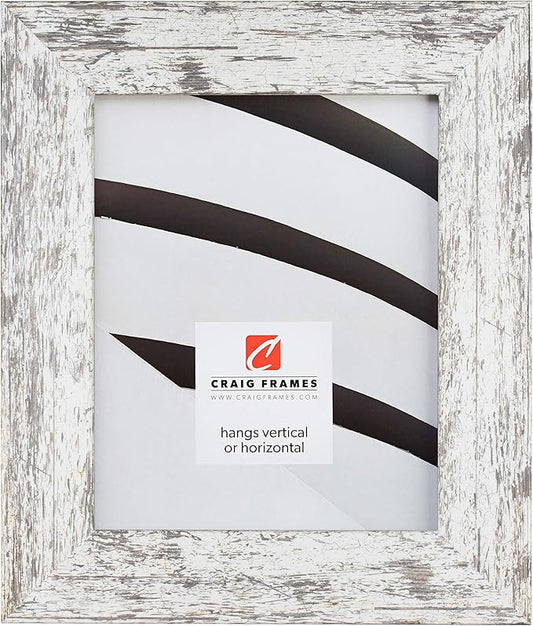 Craig Frames American Barn, Faux Barnwood Picture Frame, White, 18 x 24 Inch