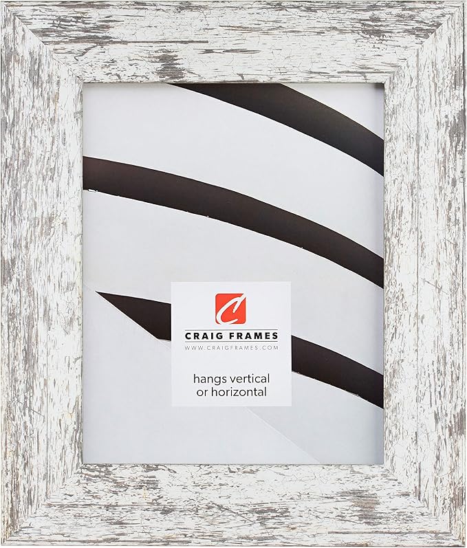 Craig Frames American Barn, Faux Barnwood Picture Frame, White, 16 x 24 Inch