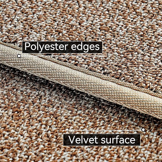 AREDO Runner Rug with Non Slip Rubber Backing, Washable Soft Floor Carpet for Kitchen, Hallway, Entryway Indoor, Bedroom, Laundry, Low Pile Area Rugs, Solid color with Pointillism style, 2*10 ft BROWN