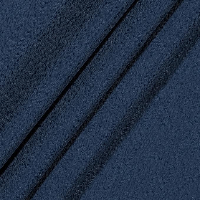ECLIPSE Kendall Modern Blackout Thermal Rod Pocket Window Curtain for Bedroom or Living Room (1 Panel), 42 in x 95 in, Kendall Denim