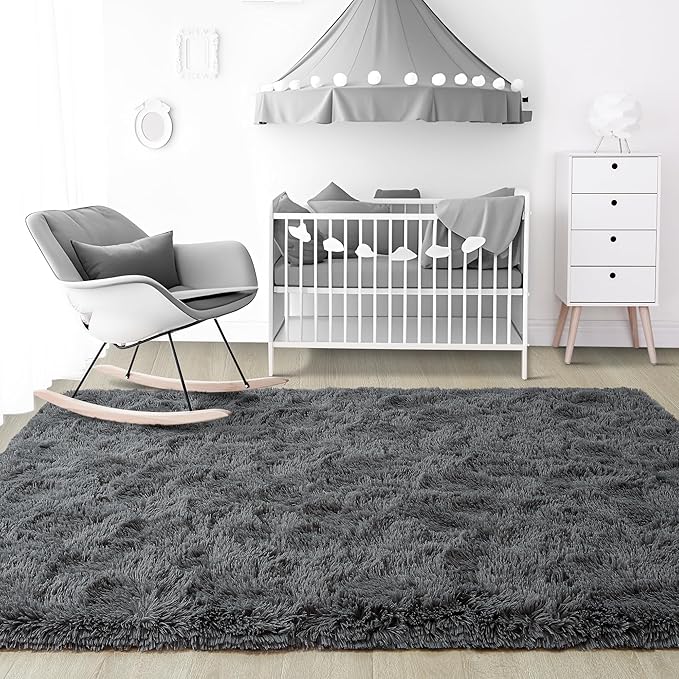 Noahas Extra Large 9x12 Area Rugs for Living Room,Fluffy Dark Grey Bedroom Rug,Big Thick Plush Shag Non-Skid Soft Shaggy Throw Carpet