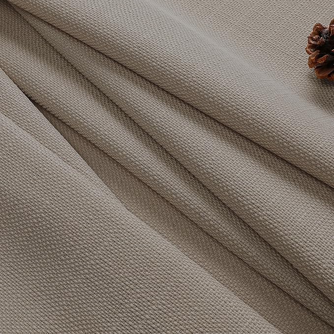 Chyhomenyc Stone Beige Valance for Windows, Faux Linen Slub Textured Semi Sheer Small Window Kitchen Valance Curtain, Rod Pocket Cafe Valance for Bathroom Laundry Basement, 30Wx14L inch, 2 Piece