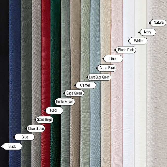 Chyhomenyc Christmas Red Curtains 96 Inch Length 2 Panels, Faux Linen Textured Airy Light Filtering Soft Privacy Farmhouse Curtain Drapes for Living Room Bedroom, 40Wx96L Inch, Set of 2