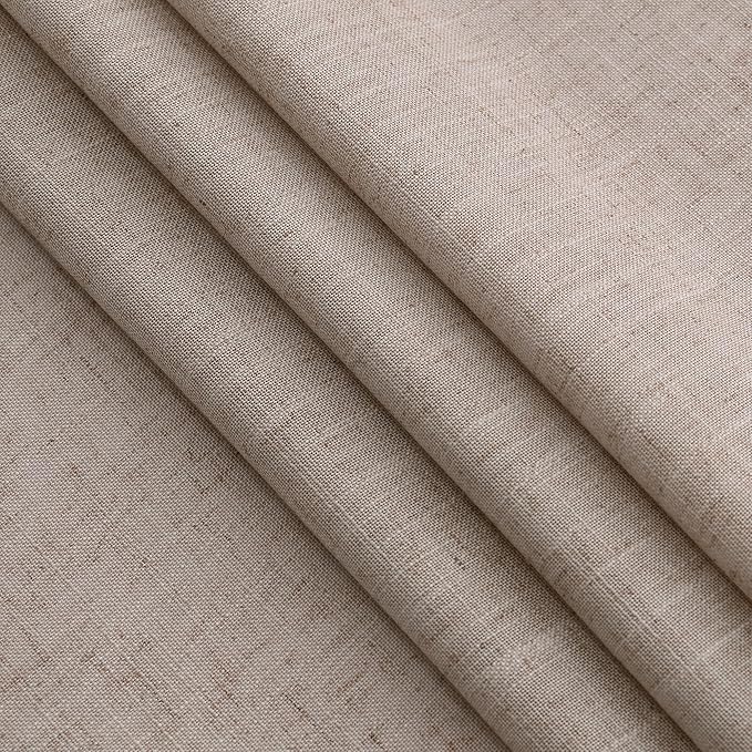 Oatmeal Linen Curtains 90 Inch Length 2 Panels Set for Living Room Rod Pocket Back Tab Window Drapes Light Filtering Modern Farmhouse Curtain 90 Inches Long for Dining Room Bedroom Nursery 52x90