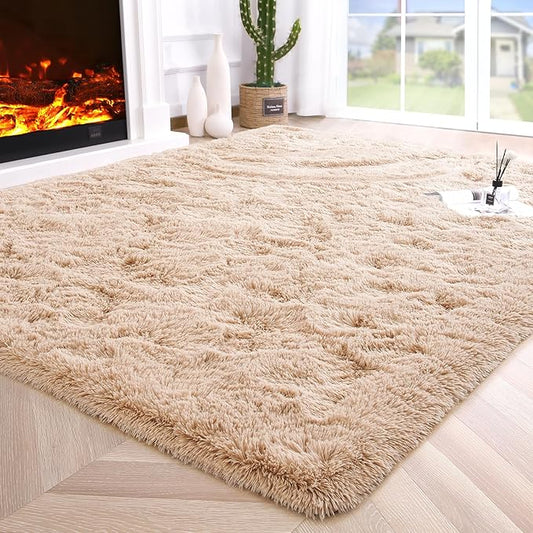 Noahas Extra Large 10x14 Area Rugs for Living Room,Fluffy Beige Bedroom Rug,Big Thick Plush Shag Non-Skid Soft Shaggy Throw Carpet